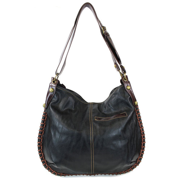 Chala Hobo Crossbody Large Tote Bag DRAGONFLY Vegan leather Convertible Black