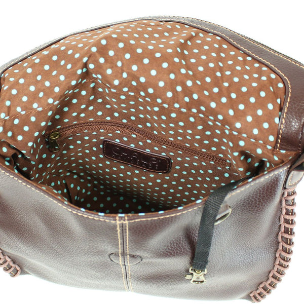 Charming Crossbody Shoulder Purse in PU Leather with Metal Purse Charm (Black Bird)