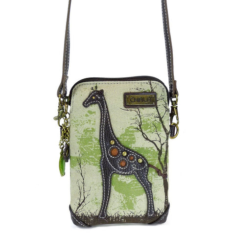 Chala Women's Safari Animal Canvas Crossbody Cell Phone Purse with Adjustable Strap -Sand