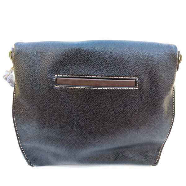 Charming Crossbody Shoulder Purse in PU Leather with Metal Purse Charm (Black Bird)