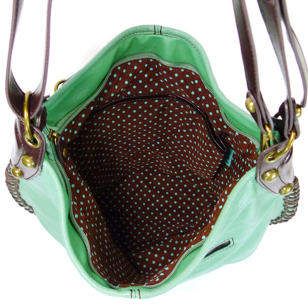 Large Charming Convertible Hobo - Blue,Teal, Orange + Free Key fob/ Coin Purse - Animal-Bags.com