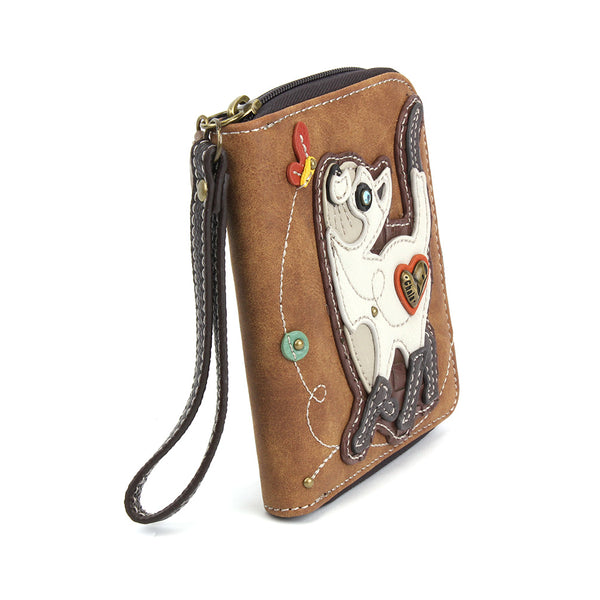 CHALA Handbags- Zip Around Wallet, Wristlet, 8 Credit Card Slots Sturdy Coin Purse ( 11 Variants)