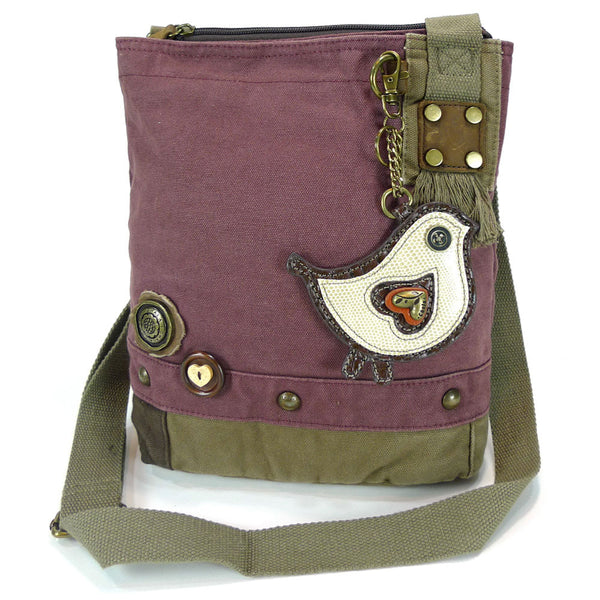 Chala Patch Crossbody Bag + Faux leather Coin Purse ( Green Bird) - Animal-Bags.com
