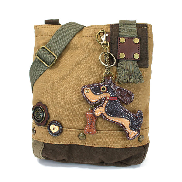 Chala Patch Crossbody Bag with Faux Leather Coin Purse (Weiner hound dog) - Animal-Bags.com